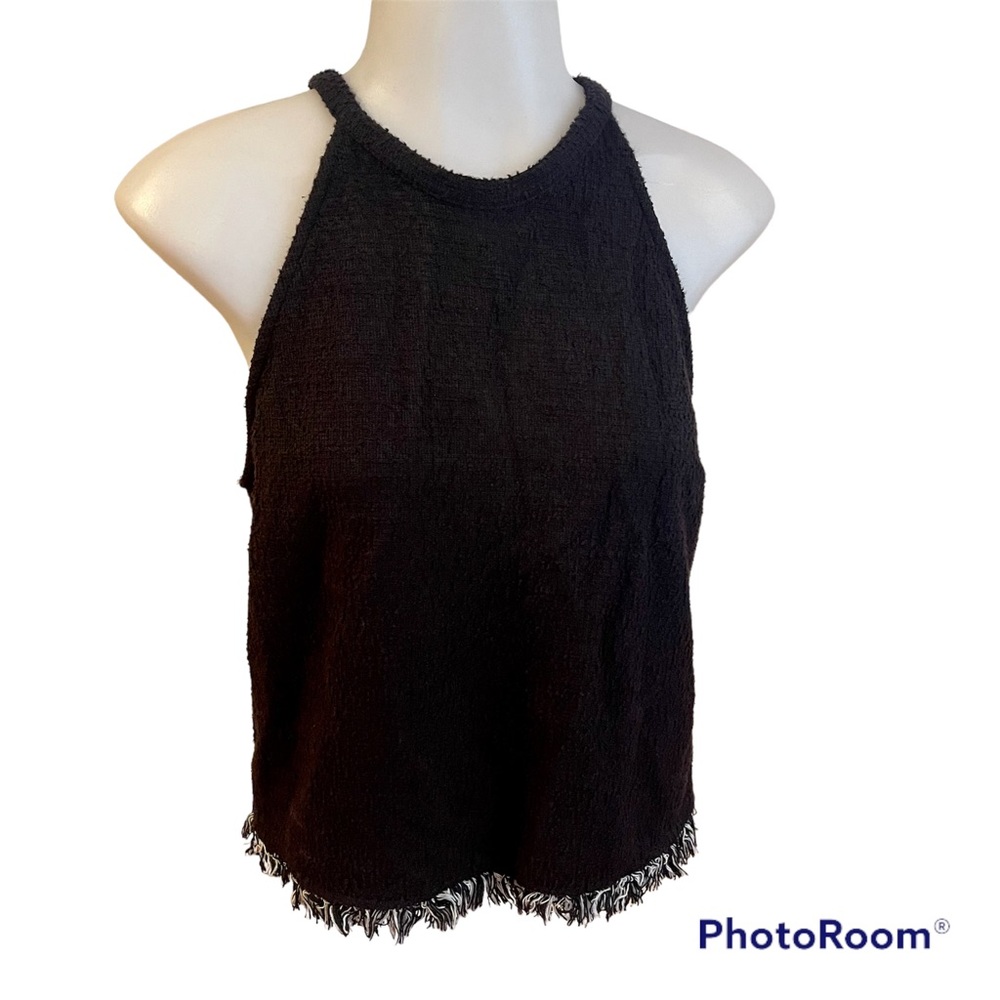 Zara Women’s Blk Sleeveless Tweed Top SZ S